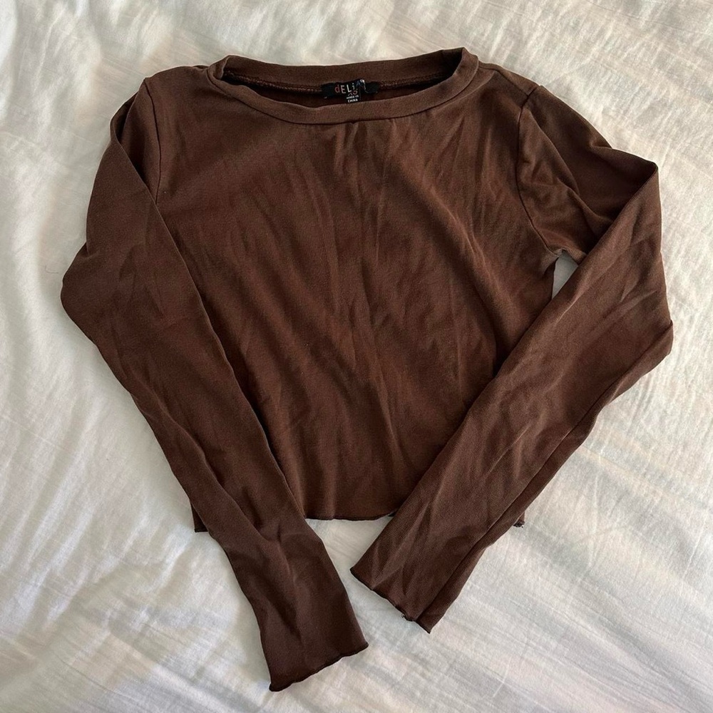 dELiA*s/Dolls Kill long sleeve lettuce hem top